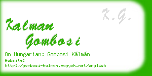 kalman gombosi business card